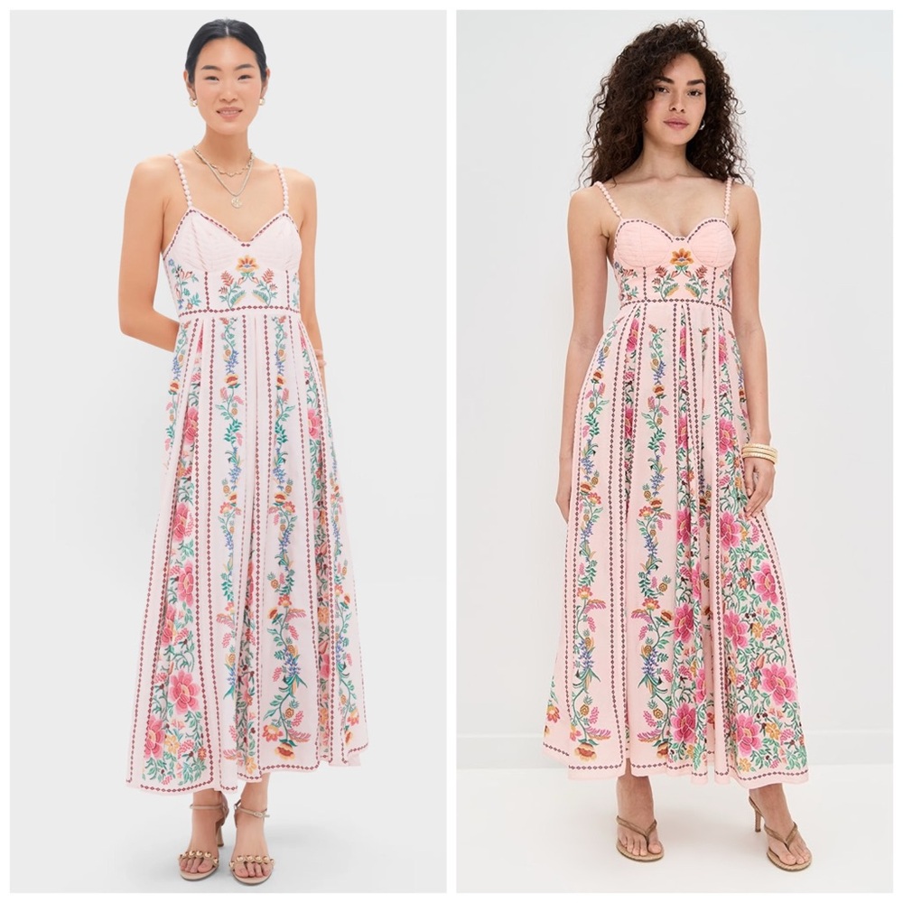 FARM Rio Pink Delicate Forest Maxi Dress Floral Tropical XL - Picture 1 of 6